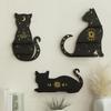 Wooden Wall Catshaped Shelf Gothic For Crystals Decor