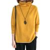 Women Top Stylish Pile Collar Solid Color T-shirts Soft Comfortable Long Sleeve Pullover for Autumn Winter Top