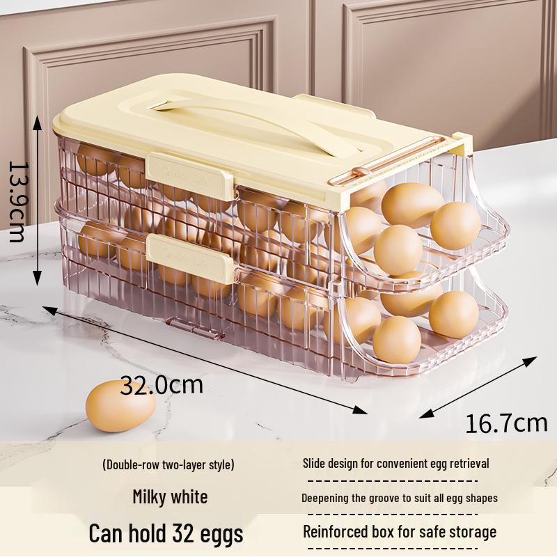 Stackable Portable Egg Rack & Storage Box for Refrigerator