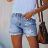 Bardzo Długie Koszulki z Krótkim Rękawem dla Kobiet Moda Jeansowa Kieszeń Dół Casualowe Szorty Denim Damskie Spodnie Bawełna Plus Size Szorty