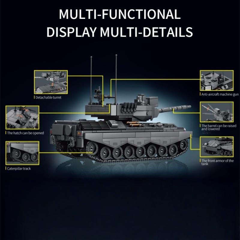 WW1 WW2 Military German Panther 1 Main Battle Tank SWAT Soldier Weapon Building Blocks Bricks Birthday Christmas Gifts for Childrens Boy Kids Adult