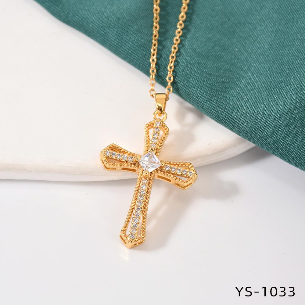 Fashion Trendy Titanium Steel Cross Necklace Women Luxury Versatile Accessory