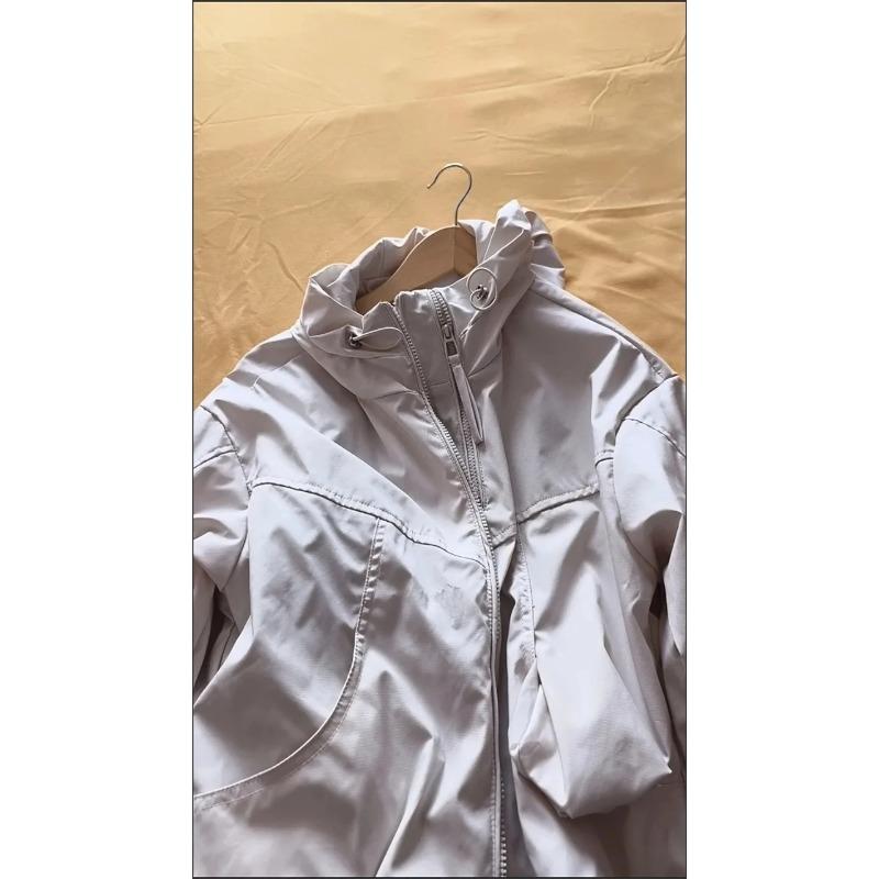 Fashion Hooded Short Jacket Women Streetwear Double Zipper Coat Casual Loose Outerwear Students Jackets Spring Autumn