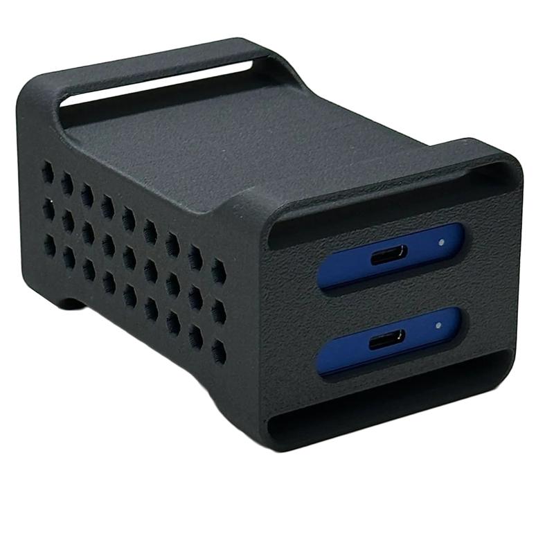 for Samsung T7 SSD Holder 3D-Printed, Matte Black – Secure Storage Case with Slide-Out Cover, Cooling Vents & Type-C Cable Slot