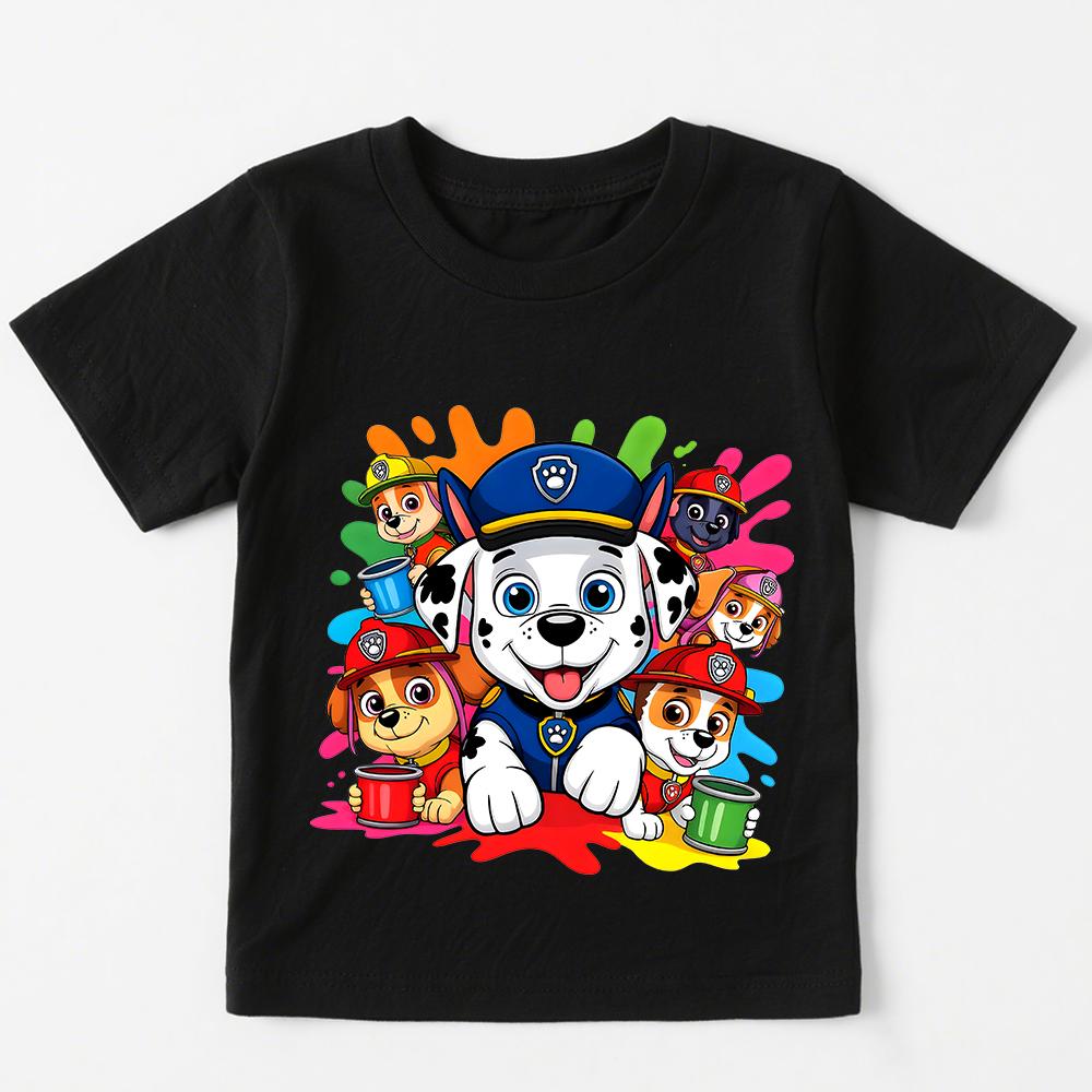 Paw Patrol Children's Print T-Shirt Casual Boys and Girls Short-Sleeve Summer Clothes