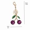 Sparkling 3D Cherry Charm Keychain Accessory Fashionable Fruit Shape Key Rings Portable Bag Decoration for Women
