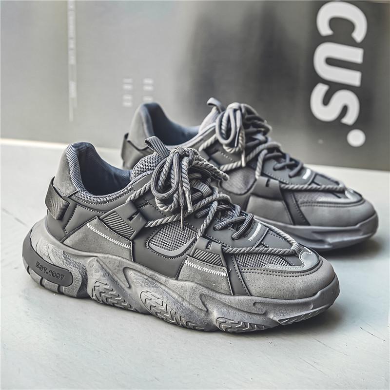 2023 Autumn Men s Height-Increasing Dad Style Sneakers: Trendy Korean Casual Running Shoes 42 серый