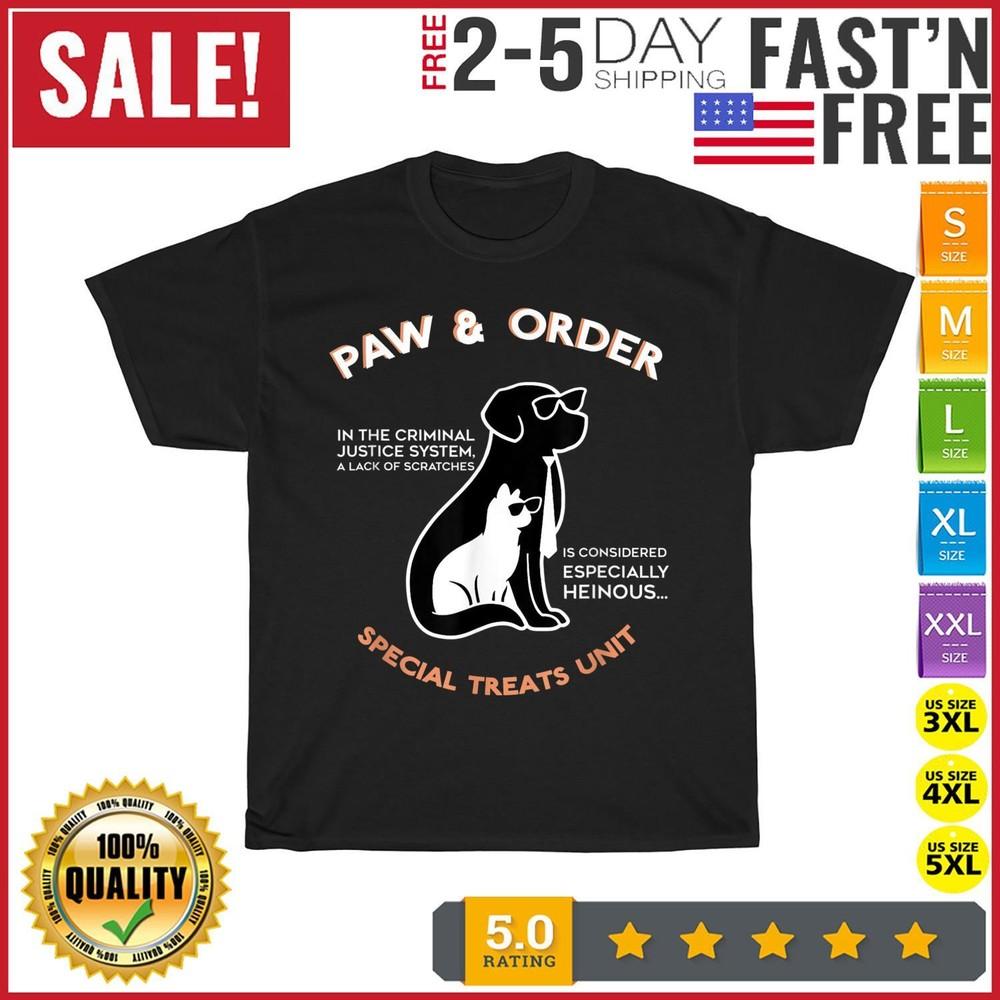 Paw and Order Special Treats Unit Training Dog And Cat Vintage T Shirt Men Women
