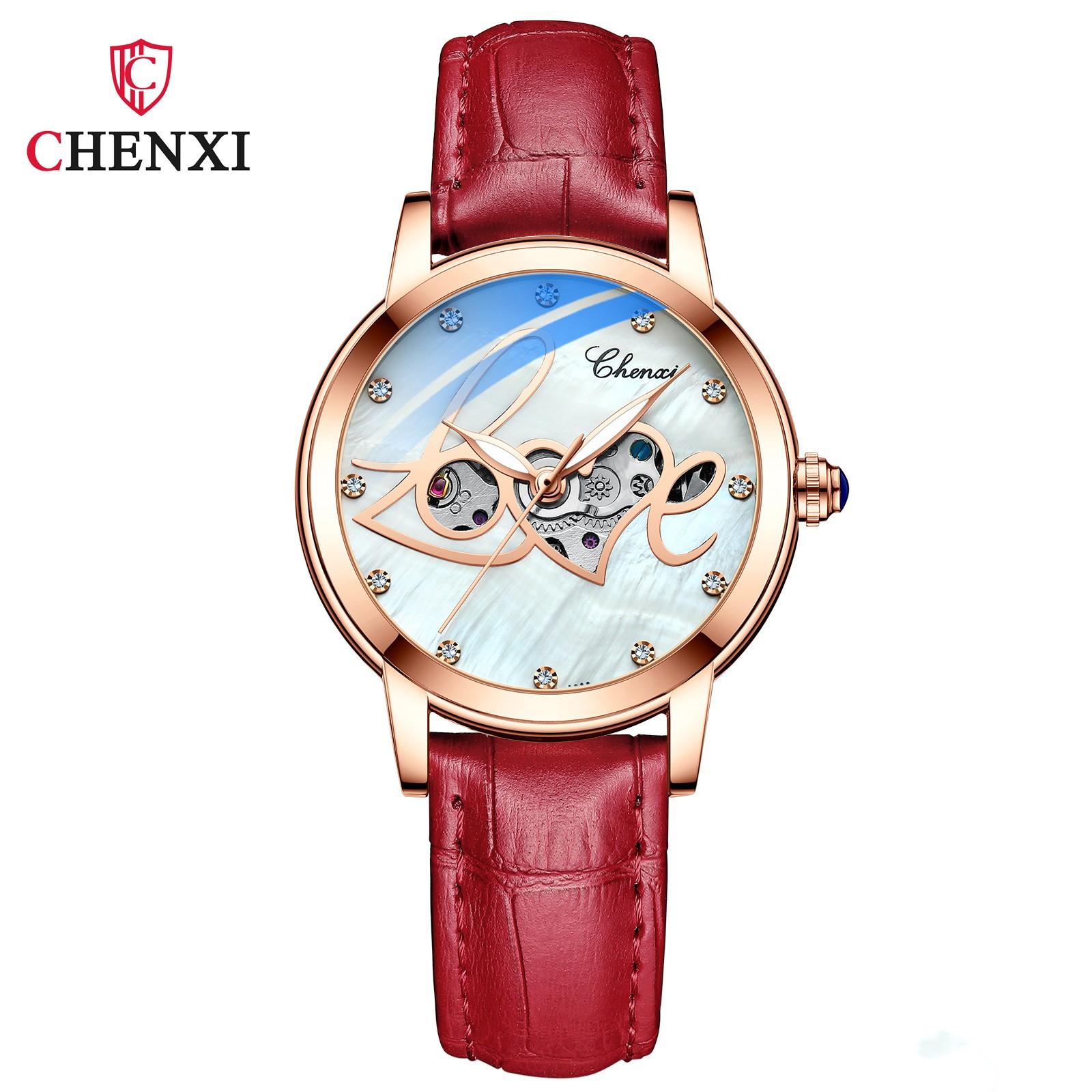 

Новые роскошные женские часы топ-бренда с коробкой, женские водонепроницаемые светящиеся полые автоматические женские механические часы