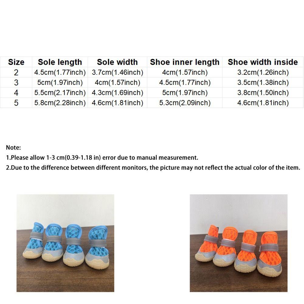 4PCS Breathable Puppy Foot Covers Reflective Pet Paw Protector Dog Mesh Shoes  Paw Protection