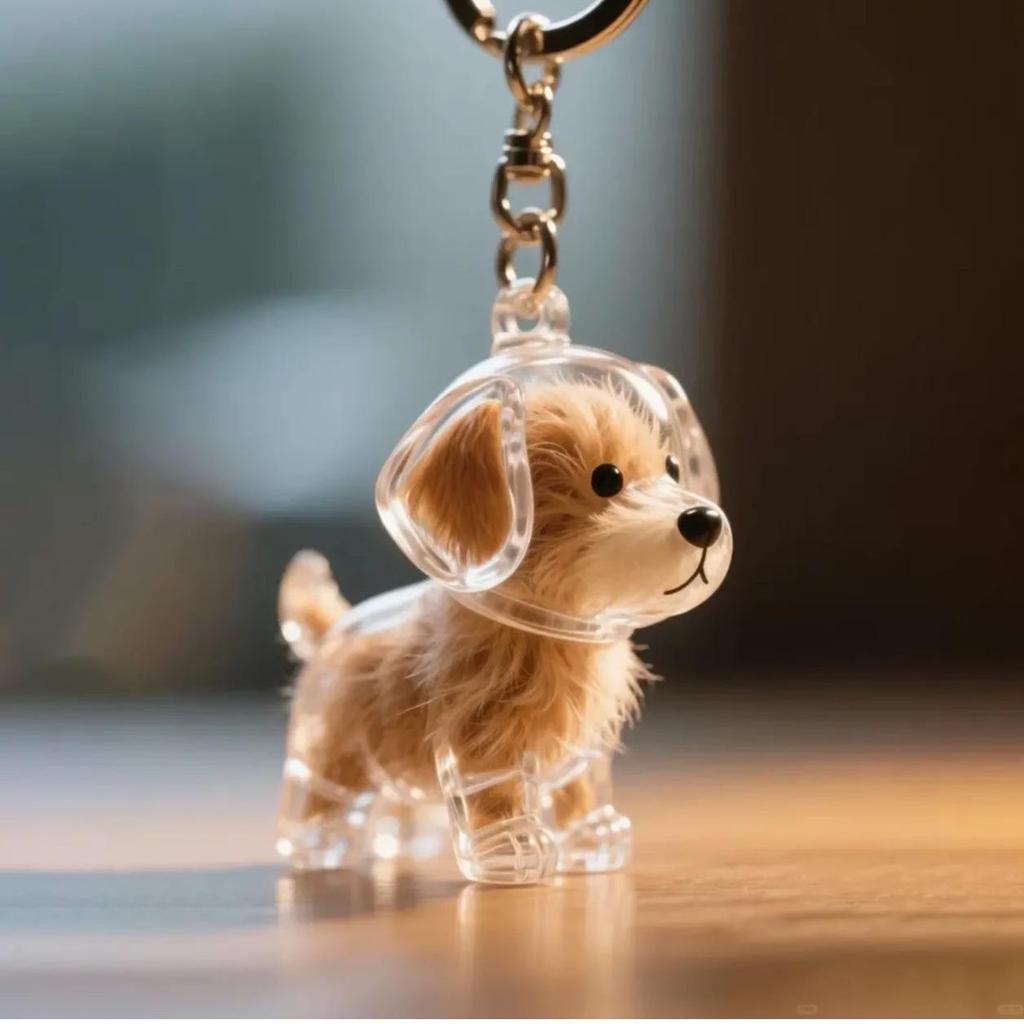 Pet Hair Pendant Keychain: Cute Commemorative Dog Hair Capsule Collection Charm