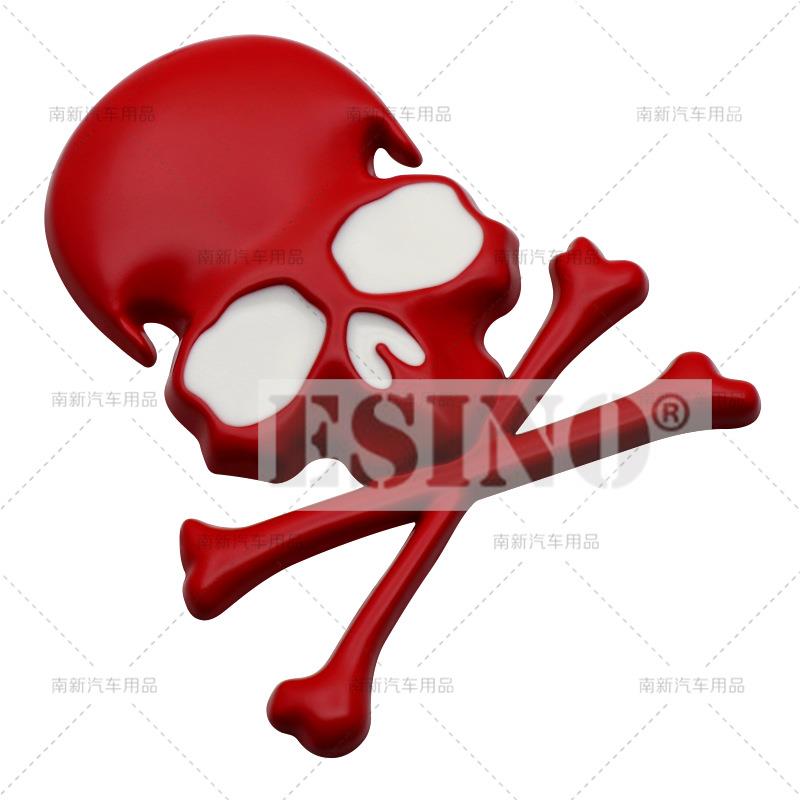 1 Stück Auto Styling Lustiger Totenkopf 3D Metall Chrom Zinklegierung Klebendes Emblem Auto Karosserie Kofferraum Kotflügel Abzeichen Aufkleber Decal Auto Zubehör