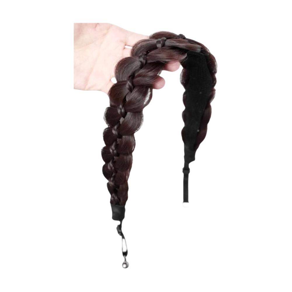 

Магнитные косички «рыбий хвост», резинки для волос, синтетический ретро обруч для головы, плетеная повязка на голову, парик, для повседневной носки темно-коричневого