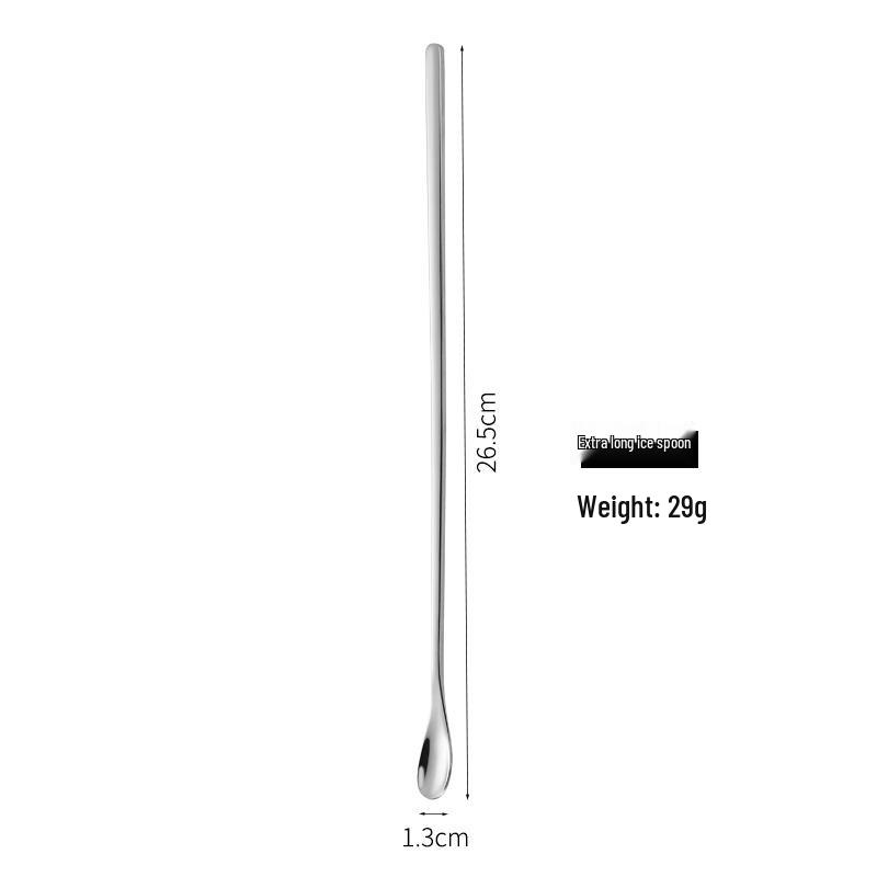 High-Value Golden 304 Stainless Steel Long Handle Mixing Spoon: Ideal for Cocktails, Coffee, Honey, and Ice.
