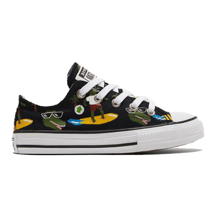 Converse Chuck Taylor All Star Canvas Comfortable Versatile Durable Low Top Kids Canvas Shoes Kids sneaker Black Green Yellow 671293C