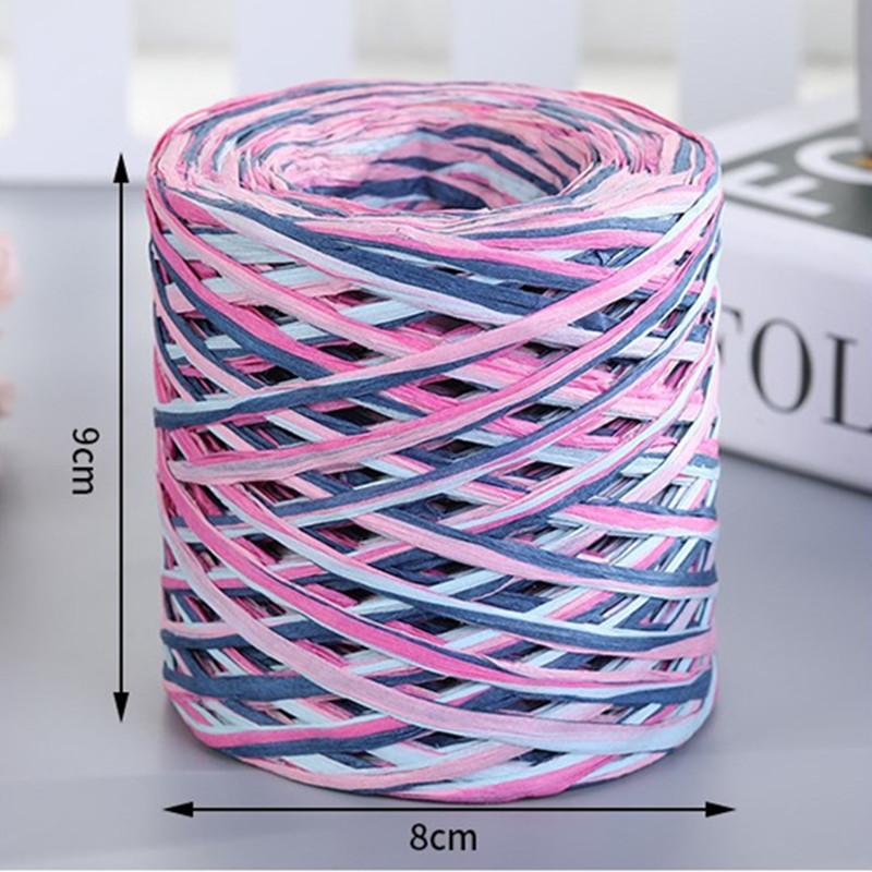 200M Natural Raffia Straw Yarn For Knitting Crocheting Paper Threads Friendly Paper Yarn DIY Handmade Summer Sunhat Beach Bag