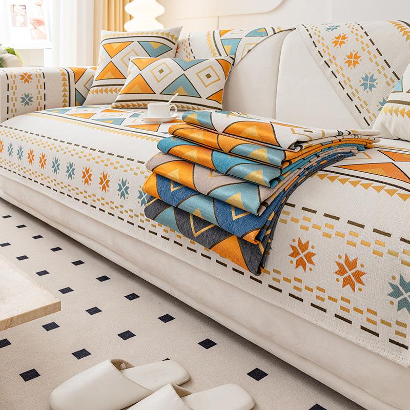 Chenille Sofa Cushion, Universal Non-slip Seat Cushion for All Seasons, New Leather Sofa Cover, High-end Light Luxury Cover Cloth