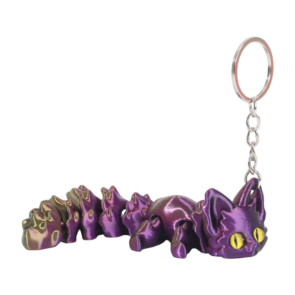 Brelok do kluczy z nadrukiem 3D w kształcie lisa z ruchomym ogonem Kreatywne projektowanie Ozdobny brelok do torby Modny dodatek do prezentu