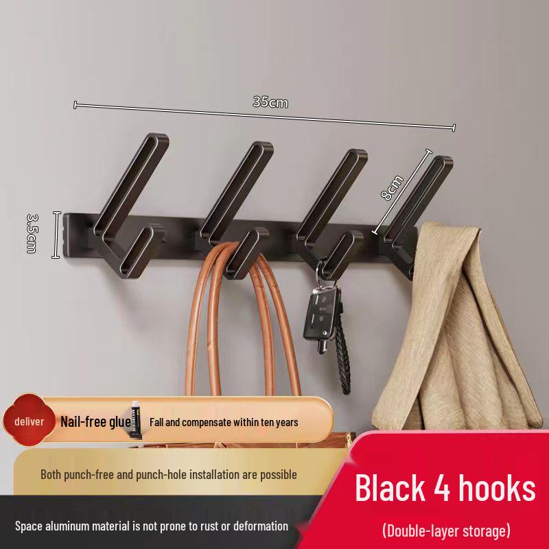 Wall-Mounted Coat and Clothes Hook – No-Punch Behind-Door Wardrobe Rack for Entrance and Hallway