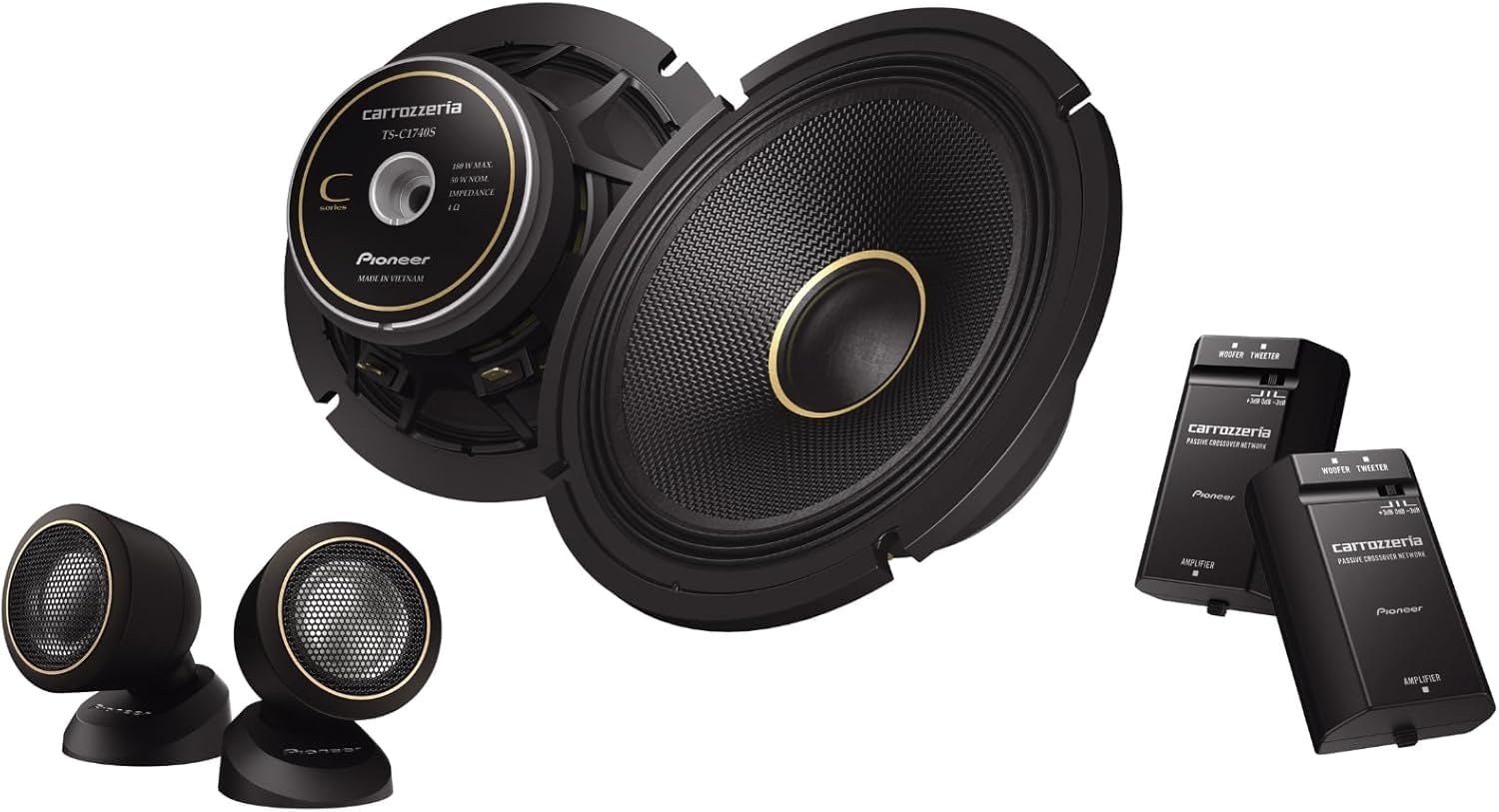 

car Pioneer Speaker 17cm Custom Fit Speaker Separate High Resolution Compatible Carrozzeria [Separate speakers] TS-C1740S 2-Way чорний