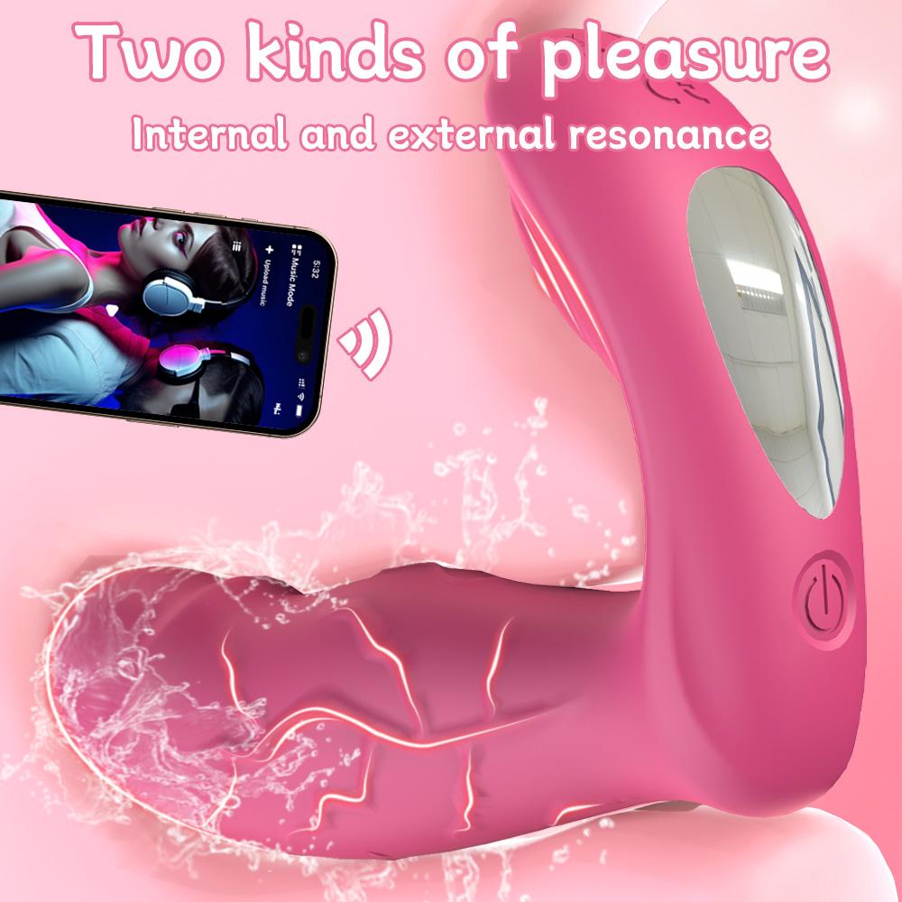 Dual Shock Simulation Dildo Vibration Wearable Toy, Female Wearable Panty Vibrator Clitoral G-spot Stimulation, Anal Dildo Vibrator, Couple Adult Toys
