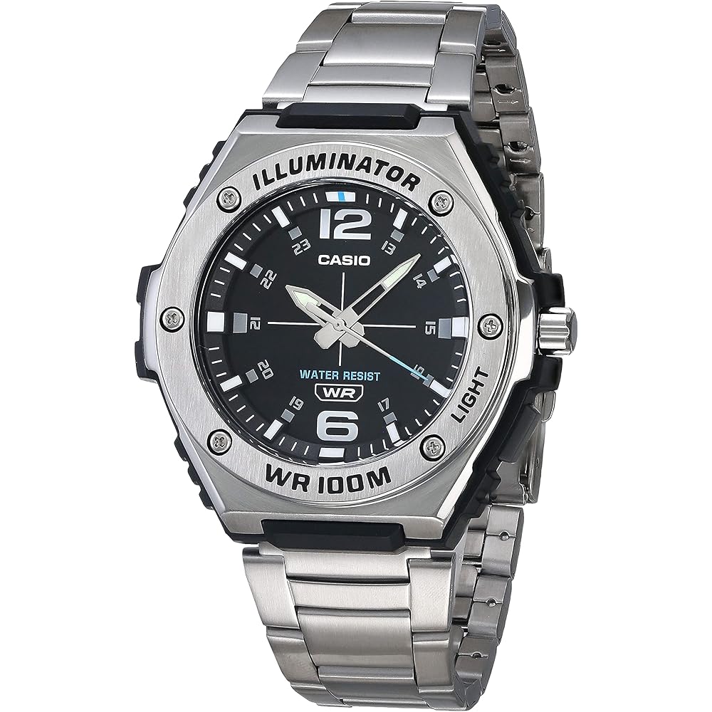 Casio Illuminator Men s Quartz High Durability 50mm Analog Watch MWA-100H-2AVCF Silver