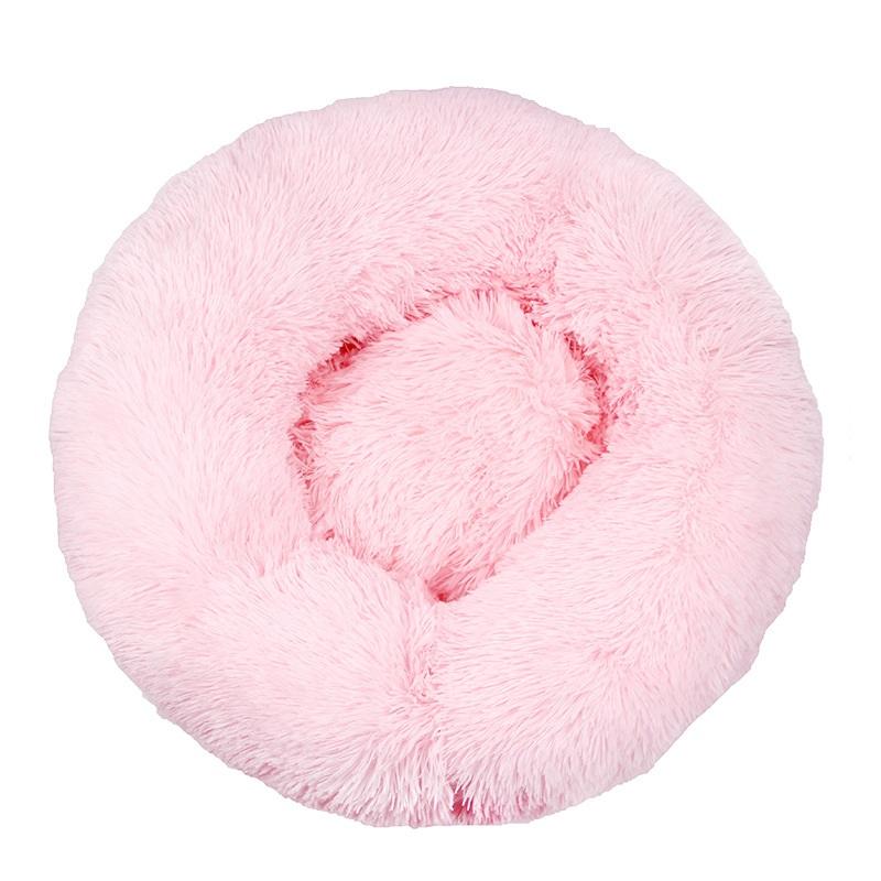 Nice Quality Drop Shipping Cute Animal Fluffy Dog Bed Premium Plush Donut Calming Bed for Pet