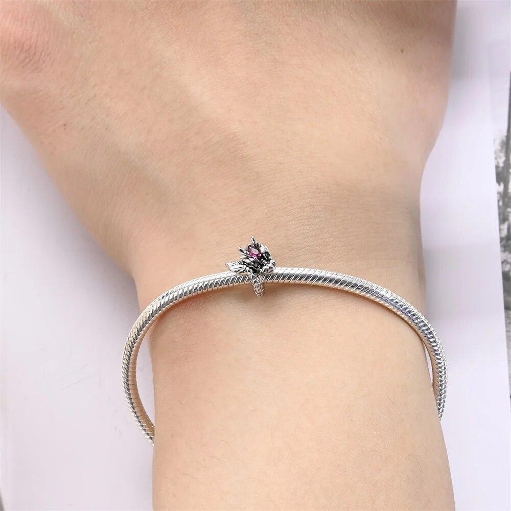 Two Pieces Copper-Plated Chinese Dragon Zodiac Beads Fit Pan Original Bracelet Diy For Women Jewelry Fashion Gift