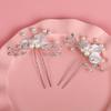 Wedding Bridal Bridesmaid Pearl Crystal Leaf Headpiece Hair Pin Hairpin Pearl Headwear Hairpin Ornaments Fashion Sexy Accessory