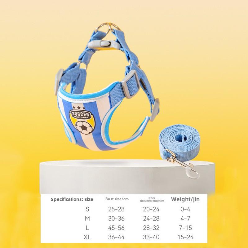 Summer Grid Breathable Leash Dog Chest Strap Vest Type Anti-bite Dog Chain Rope Dog Rope Pet Chest Back