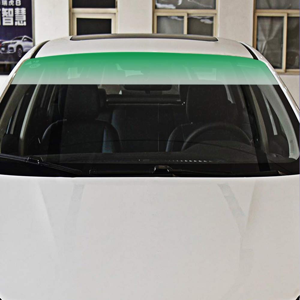Plouluyt Car Tint Film Top Front Windshield Foil Protection Gradient 20X150cm(Green)