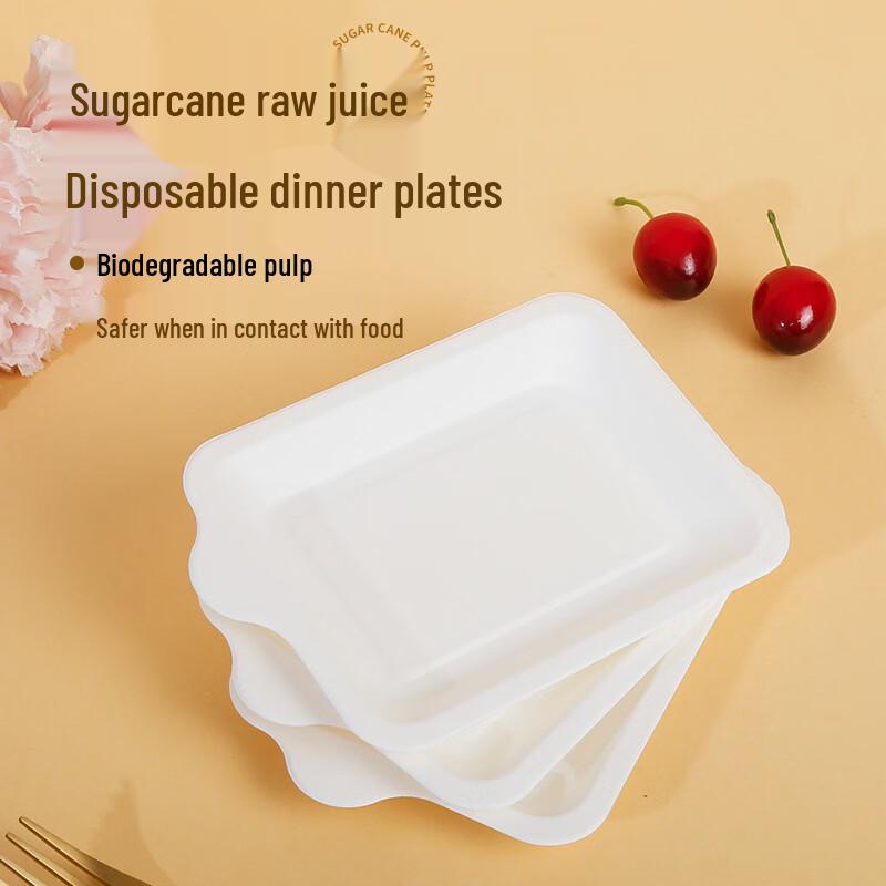 Eco-friendly Disposable Bagasse Square Plates