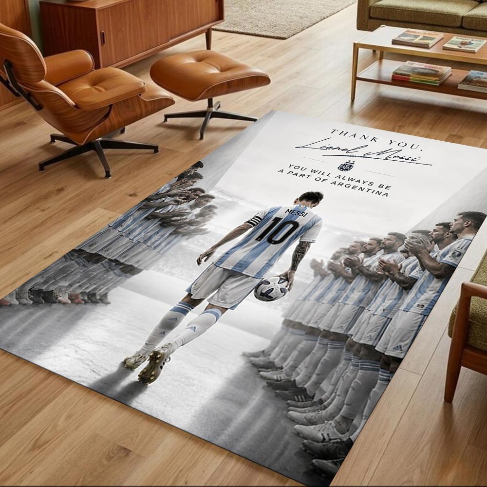 Football Messi Floor Mat Suitable for Kitchen Entryway Hallway Dormitory Anti-slip Rug Decorate Offices Luxury Gift for Birthday, Christmas, Wedding
