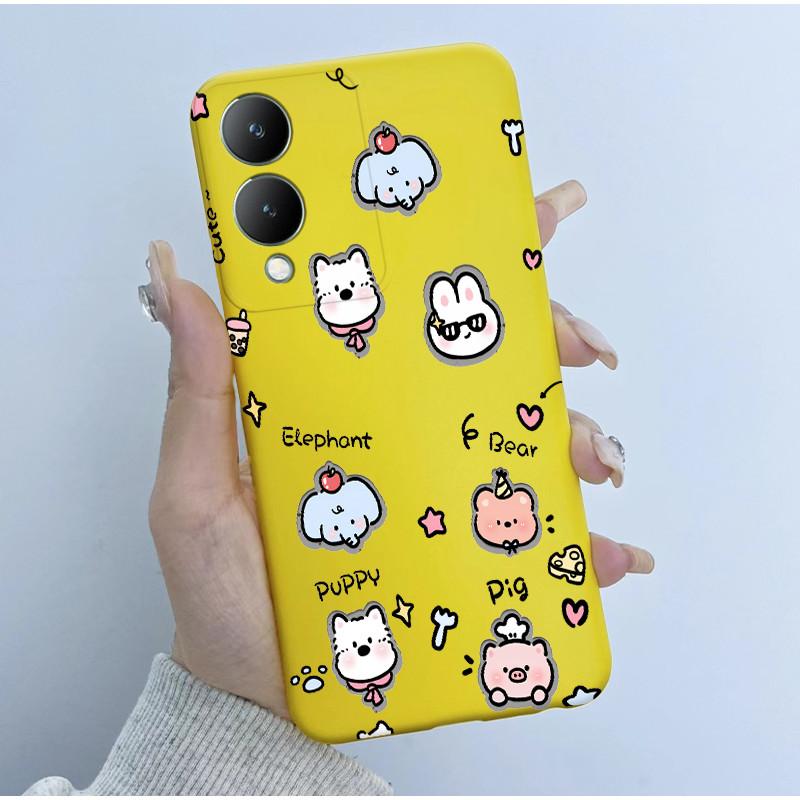 Cute Astronaut Panda Cartoon Phone Case For Vivo Y17s 2023 Casing TPU Slim Back Cover For Vivo Y17S 4G V2310 Soft Silicone Cases