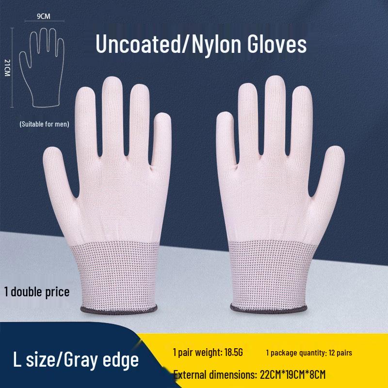 

Anti-Static Carbon Fiber PU Coated Gloves - Thickened White Nylon, Dust-Free, for Electronics