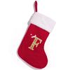 Christmas Red Cute Letter Hat & Stocking with Embroidered Ornament