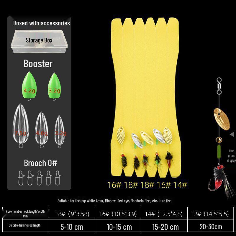 Tinplate Crankbait Rod with Red Sleeve Hook & White Stripe Melon Seed Lure - Gen 2 Poison Mosquito Fly & Tilapia Lure Set