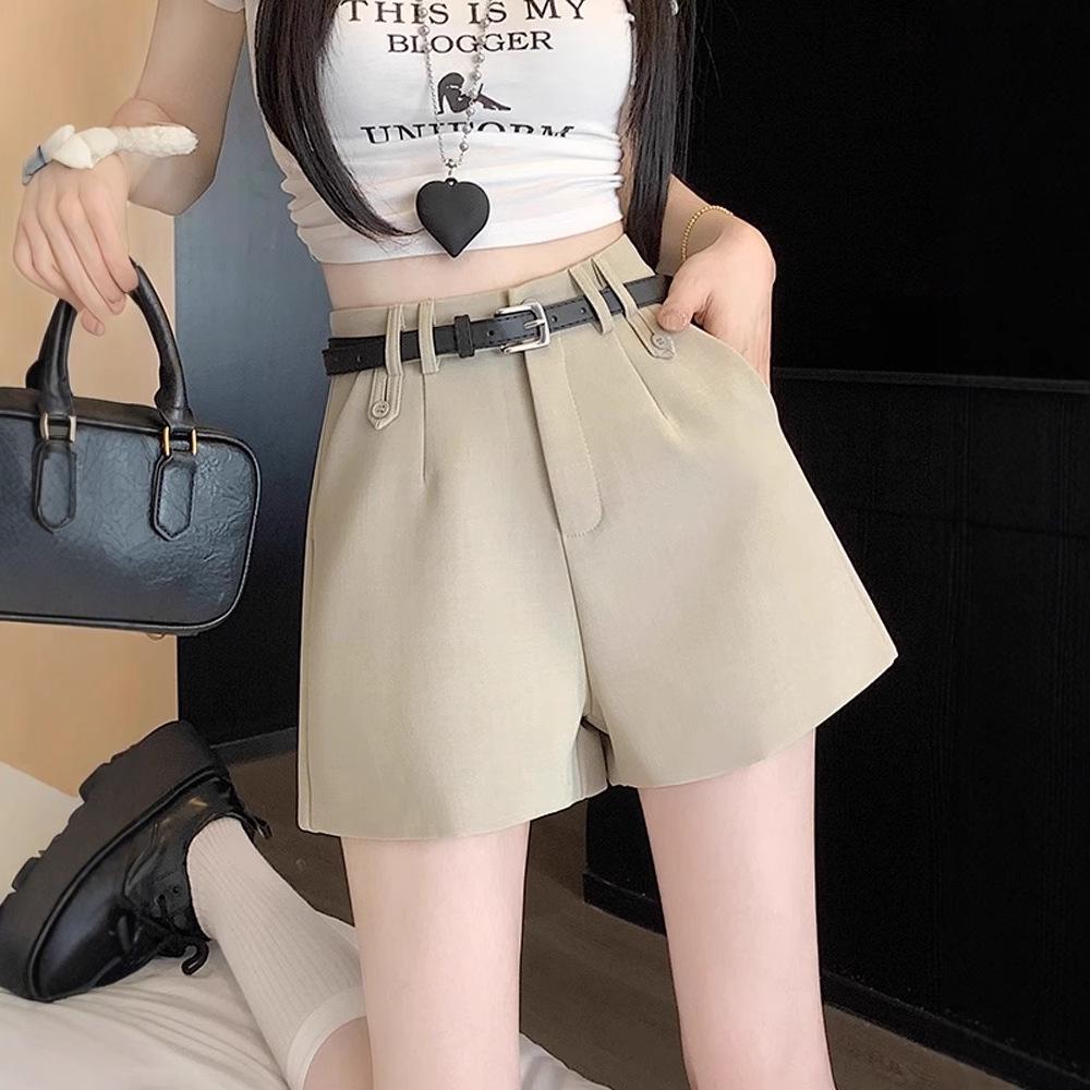 

Khaki High-Waist A-Line Shorts - Women s Casual Summer Wear M