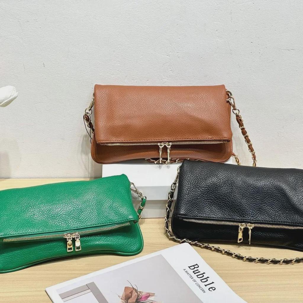 Trendige Umhänge-Schultertasche mit Litschi-Muster - Schlichtes, vielseitiges Design