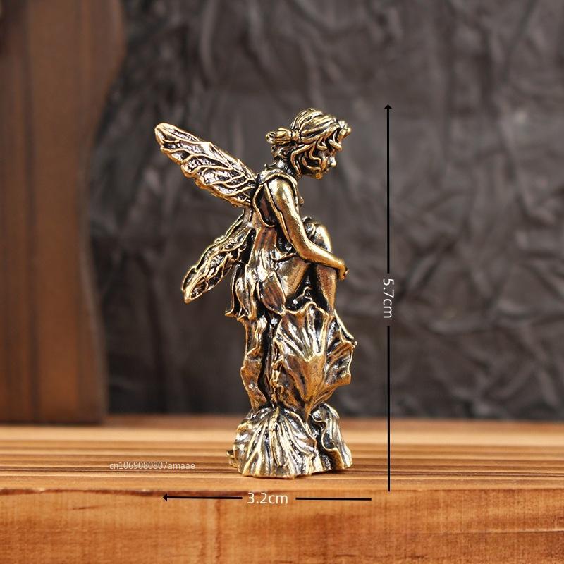Retro měděná socha boha lásky Socha Amora Malé ozdoby Mosazné figurky andělů Dekorace na plochu Domácí dekorace Příslušenství do pokoje