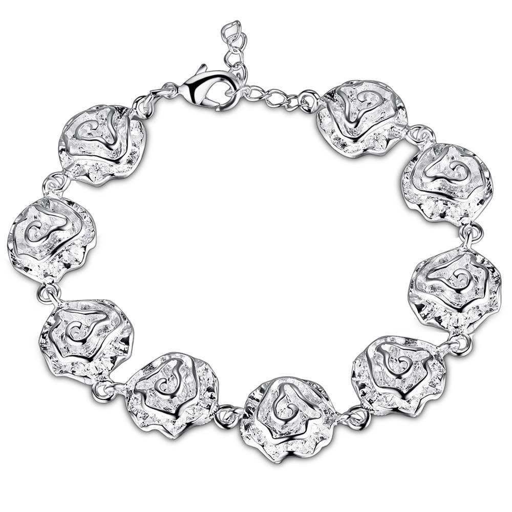 Rosenblüten 925 Sterling Silber Armband Hohe Qualität Romantik Kette Für Frau Mode Verlobungsparty Hochzeit SchmuckGutes Produkt