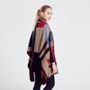 Autumn Winter European American Plaid Open Arm Shawl Scarf