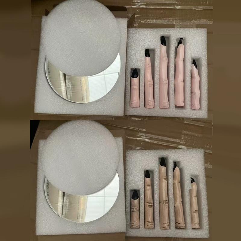 5PC/Set Finger Candles Novelty With Black Nails Realistic Party Decoration Gothic Creepy Witch Thumb Candle Scary 2 Colors