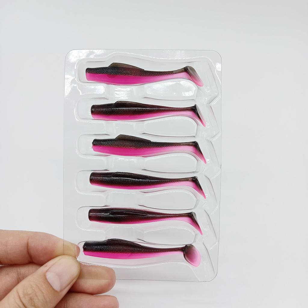 DUODUOYU 6 SZT NOWA MIĘKKA PRZYNĘTA WĘDKARSKA TPE 1,7g/55mm Ogon T Miękki Silikonowy Wobbler Smuga Na Szczupaka Okonia Przynęty Wędkarskie