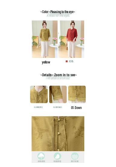Mamas elegantes Sommer-Anzug im chinesischen Stil 2026: Schickes kurzärmeliges T-Shirt für Frauen mittleren Alters und ältere Frauen
