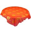 Round Disposable Plastic Tablecloth, 'Xi' Character, Waterproof & Oil-proof for Weddings, Banquets, Celebrations, and Picnics, Extra Thick
