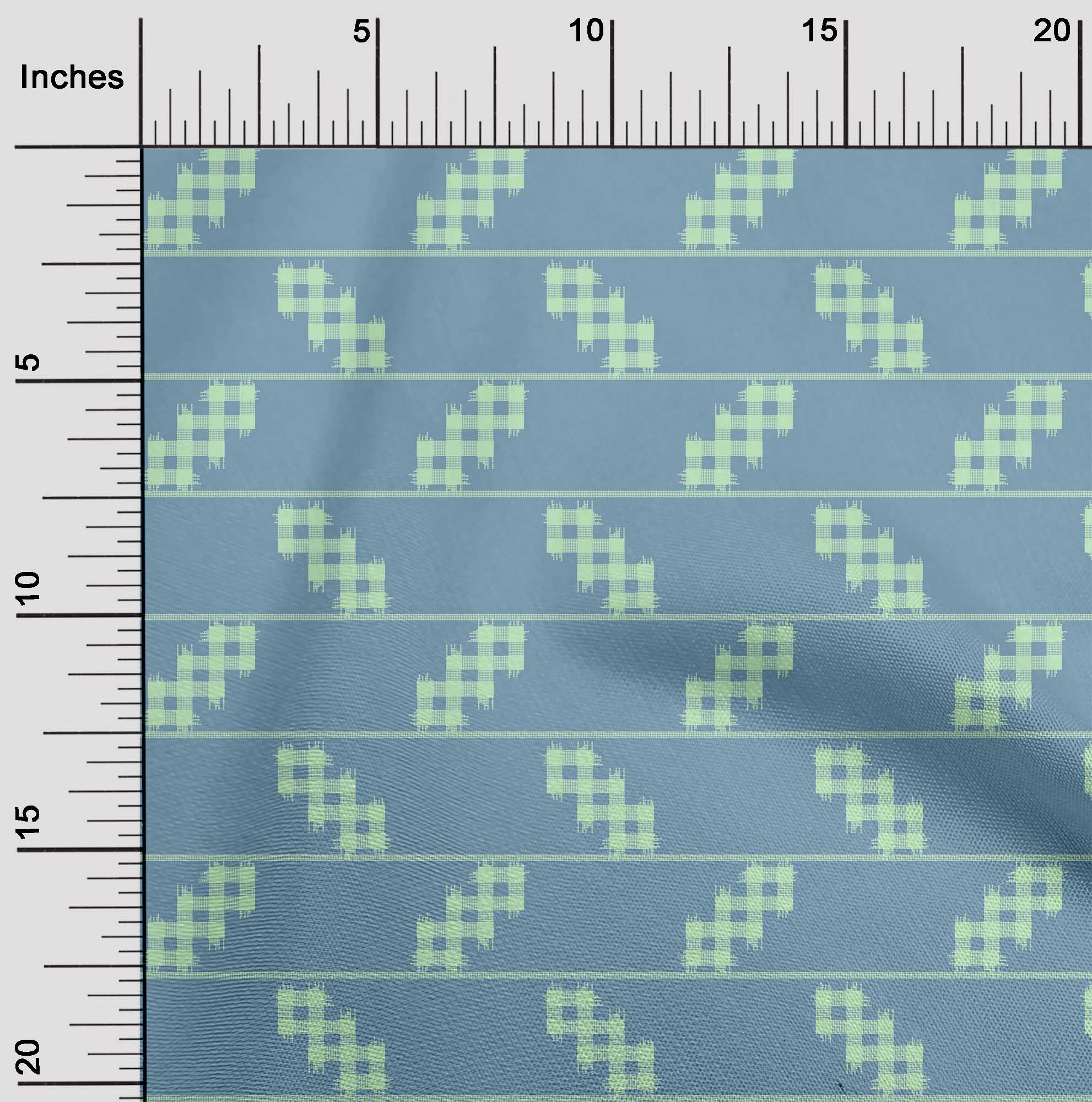 

oneOone Cotton Flex Fabric Stripe & Check Kasuri Printed Fabric 1 Yard 40 Inch 42 Inch - Viscose Chiffon сталлю синього кольору