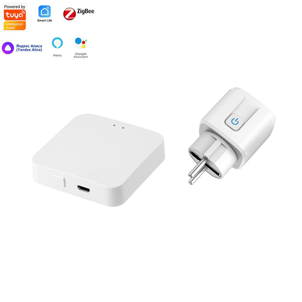 Sixwgh Zigbee Smart Eu-Stecker für Tuya Smart Home Automation Timing Power Monitor Smart Socket Unterstützung Google Home Alexa