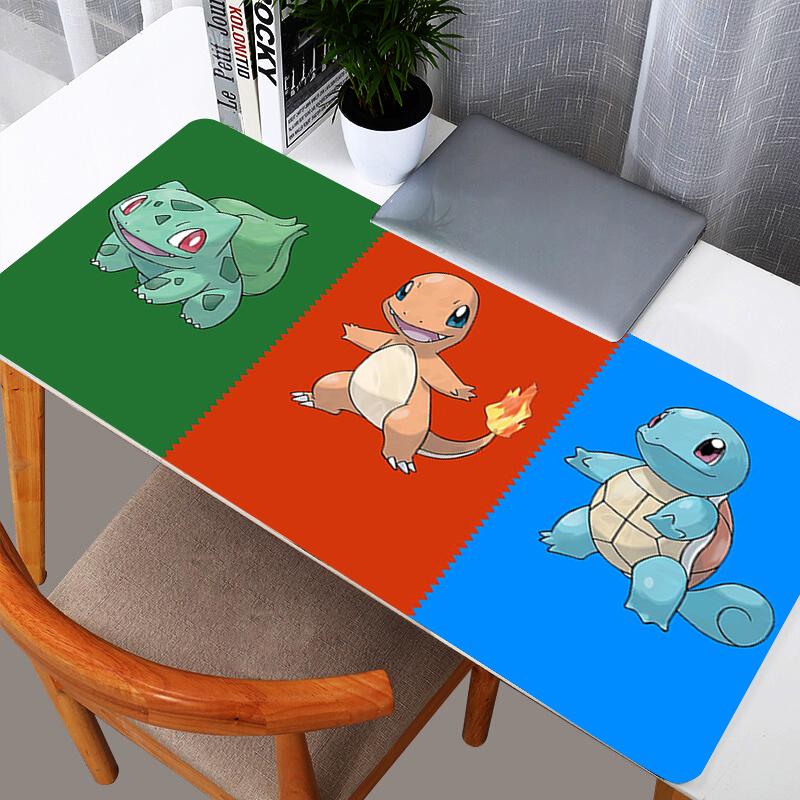 Pokemon All Starter Large Mouse Pad Anime Grass Fire Water Type Desk Mat for Gaming Office NonSlip Extended Keyboard Pad
