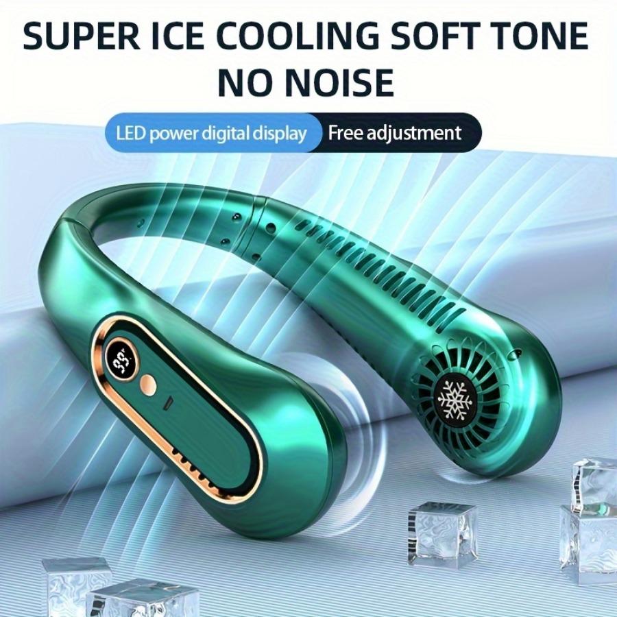Portable Mini Hanging Neck Fan Digital Display Power Ventilador Bladeless Neckband Fan Air Cooler USB Rechargeable Electric Fans